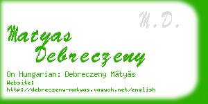 matyas debreczeny business card