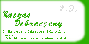 matyas debreczeny business card